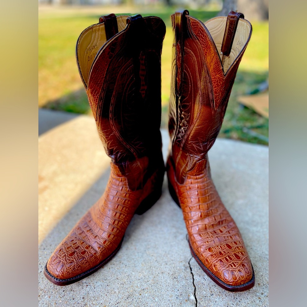 Vintage Genuine caiman crocodile cowboy boots
